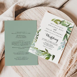 Convites Caligrafia tropical e Casamento