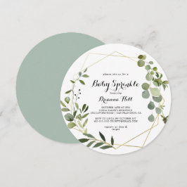 Convites Caligrafia Tropical Geométrica Dourada, Bebê Sprin