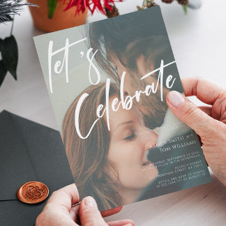 Convites Caligrafia Única: Casamento Fotográfico de Celebra