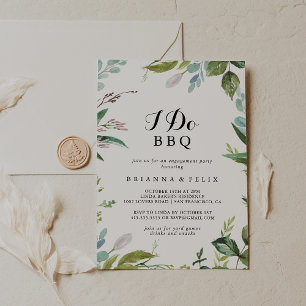 Convites Caligrafia Verde Eu CHURRASCO Festa de noivado