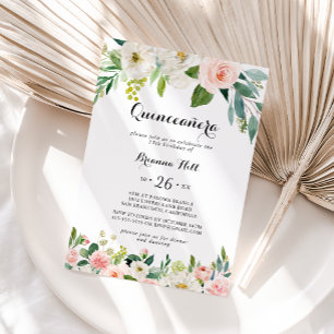 Convites Caligrafia Verde Simples Quinceañera