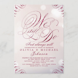 Convites Caligrafia vintage de Glam Burgundy AINDA NÓS FAZE