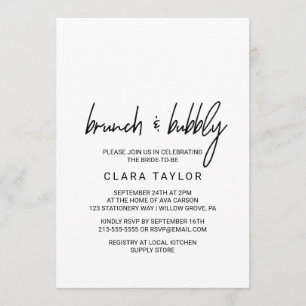 Convites Caligrafia Whimsical Brunch & Bubble