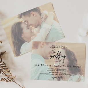 Convites Caligrafia Whimsical Casamento de Fotografias Ho