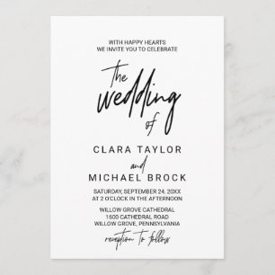 Convites Caligrafia Whimsical O Casamento De
