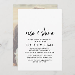 Convites Caligrafia Whimsical Photo Back Wedch Brunch