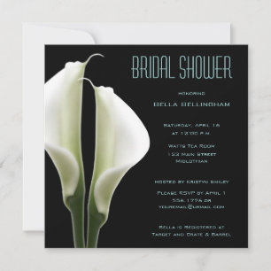 Convites Calla Lillies Chá de panela em Aqua