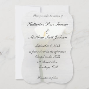 Convites Calla Lily na caligrafia antiga