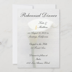 Convites Calla lily no janto de ensaio de escrita manual an