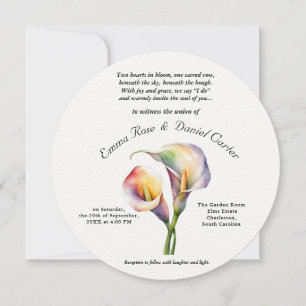 Convites Calla Lily Soft Aquarela Elegante