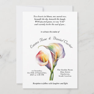 Convites Calla Lily Soft Aquarela Elegante