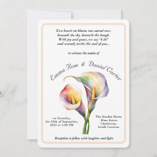 Convites Calla Lily Soft Aquarela Elegante