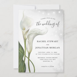 Convites Calla Lily Wedding Elegante Floral Watercolor Bran