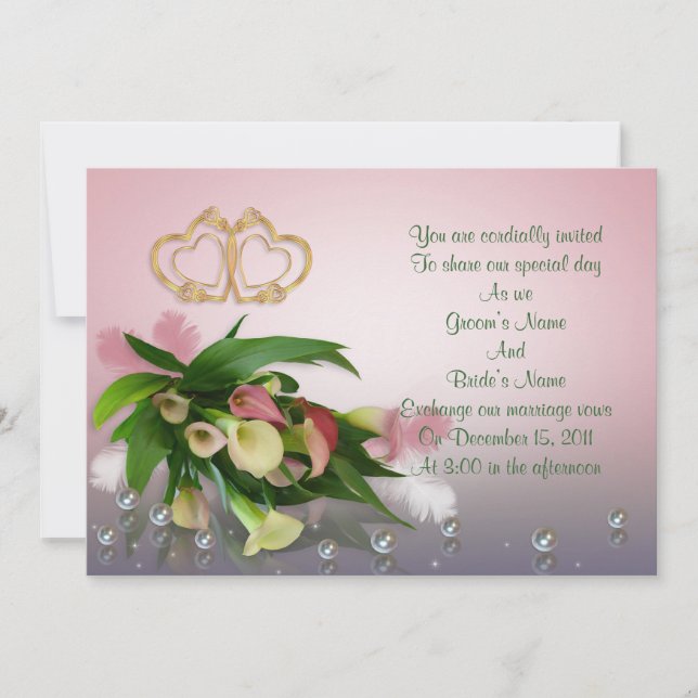 Convites Calla lily Wedding Invitation elegant (Frente)