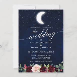 Convites Calligrafia Celestial Casamento Estrelas da Lua Fl