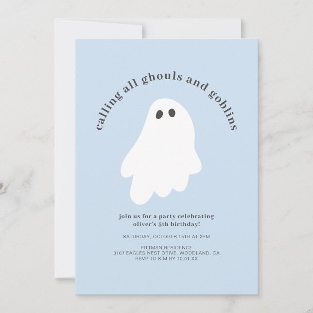 Convites Calling All Ghouls and Goblins Birthday Invitation (Frente)