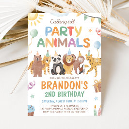 Convites Calling All Party Animals Birthday Invitation