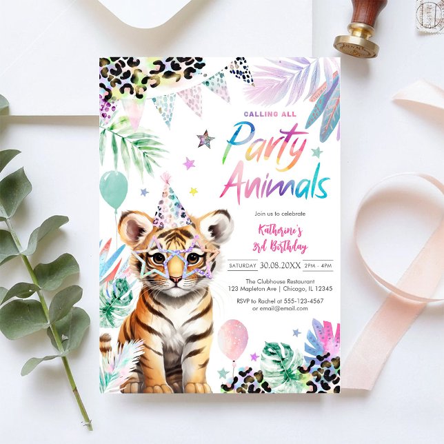 Convites Calling All Party Animals Safari Birthday  (Criador carregado)