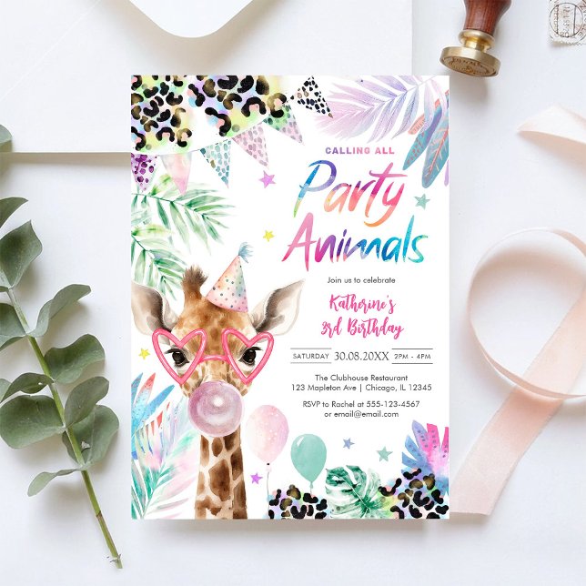 Convites Calling All Party Animals Safari Birthday  (Criador carregado)