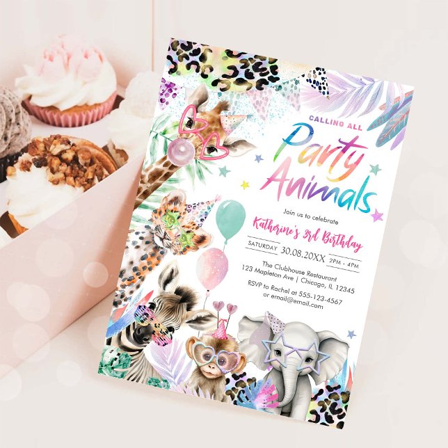 Convites Calling All Party Animals Safari Birthday  (Criador carregado)