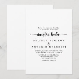 Convites Calliografia Minimalista Nuestra Boda Wedding