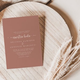 Convites Calliografia Terracotta Nuestra Boda Wedding