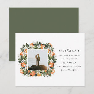 Convites Calliope - Moldura de Fotografia de Laranjas Aquar