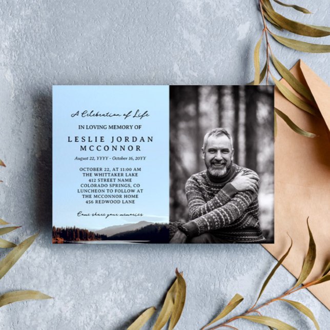 Convites Calm Lake Life Celebra Sua Foto (Criador carregado)