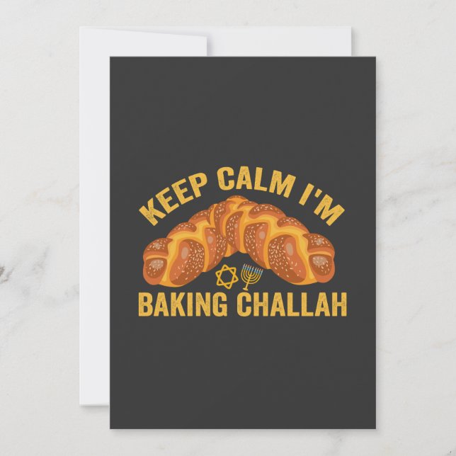 Convites Calma, estou cozinhando Challah Engraçado Hanukkah (Frente)
