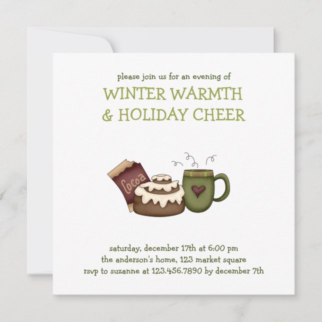 Convites Calor de inverno - Roll de Cinnamon (Frente)