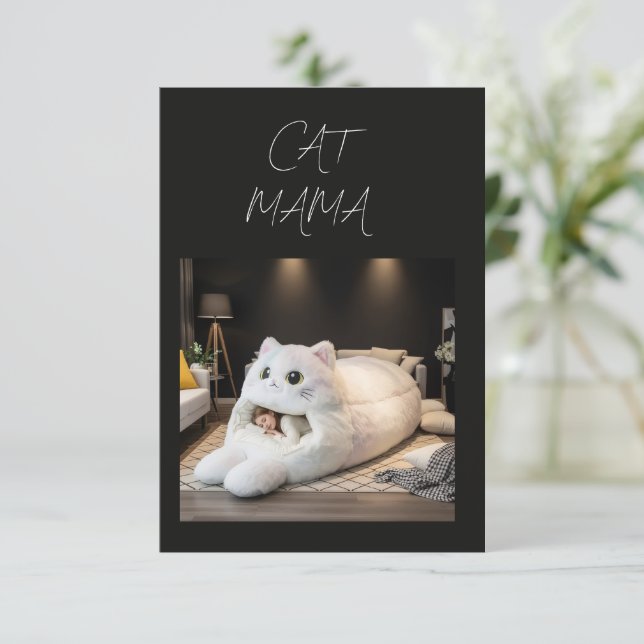Convites Cama de gato fofa – Personalizada (Em pé/Frente)