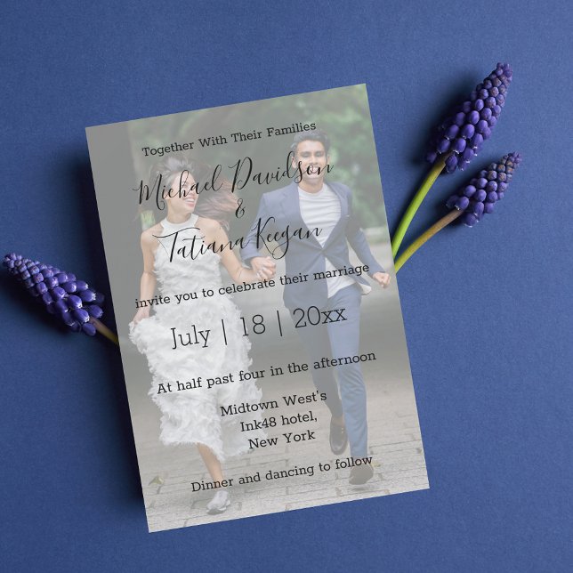 Convites camada moderna de fotos de casamento elegante e mi (Criador carregado)