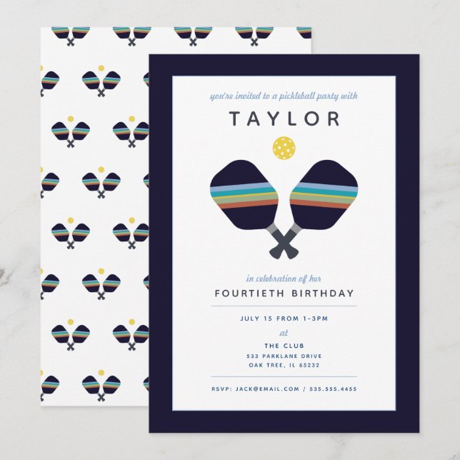 Convites Camadas De Esportes De Esportes Escuros Azuis-Escu (Frente/Verso)