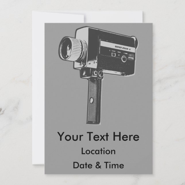 Convites Câmara para filmes do Pop Art Super 8 (Frente)