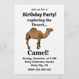 Convites Camel Desert Animal Funny Birthday Party