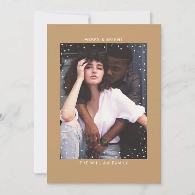 Convites Camel Snowfall | Feliz Natal com Foto (Frente)