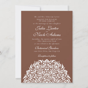 Convites Camelo Marrom Chocolate Caprichoso Floral Mandala 