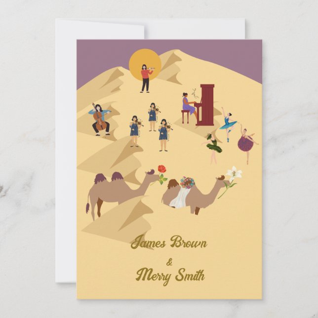 Convites Camelos de deserto apaixonados por músicos Balleri (Frente)