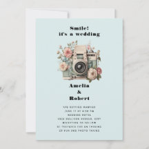 Câmera com Imagem Retro Pastel de Flores Casamento