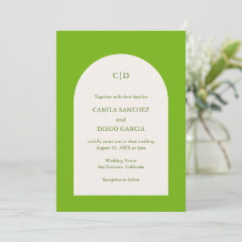 Convites Camila Green Arch Modern Wedding