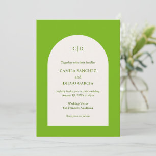 Convites Camila Green Arch Modern Wedding