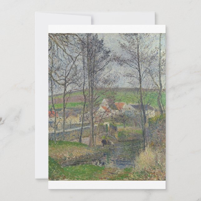 Convites Camille Pissarro - As margens do Viosne em Osny (Frente)