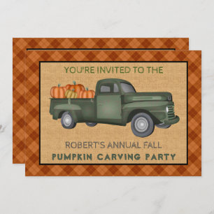 Convites Caminhão de Fazendas de Halloween Vintage do Festa