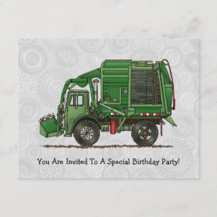 Convites Caminhão de lixo bonito do caminhão de lixo
