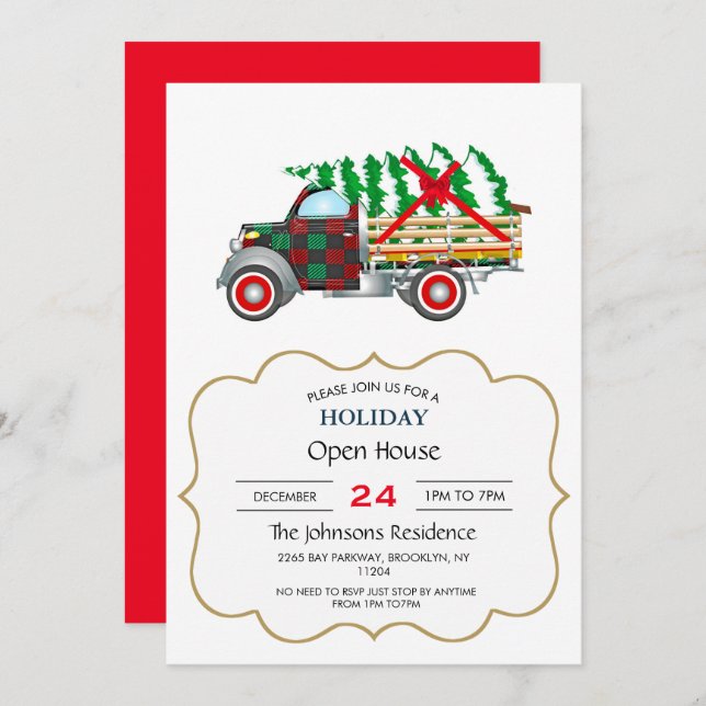 Convites Caminhão de Natal (Frente/Verso)