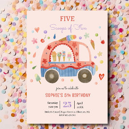 Convites Caminhão de sorvete Coca-Colas de aniversário de c