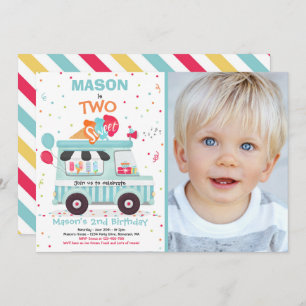 Convites Caminhão do Sorvete Sorvete Dois segundos aniversá