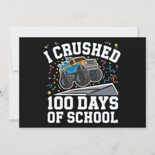 Convites Caminhão Monstro dos 100 Dias de Escola 100º Dia E