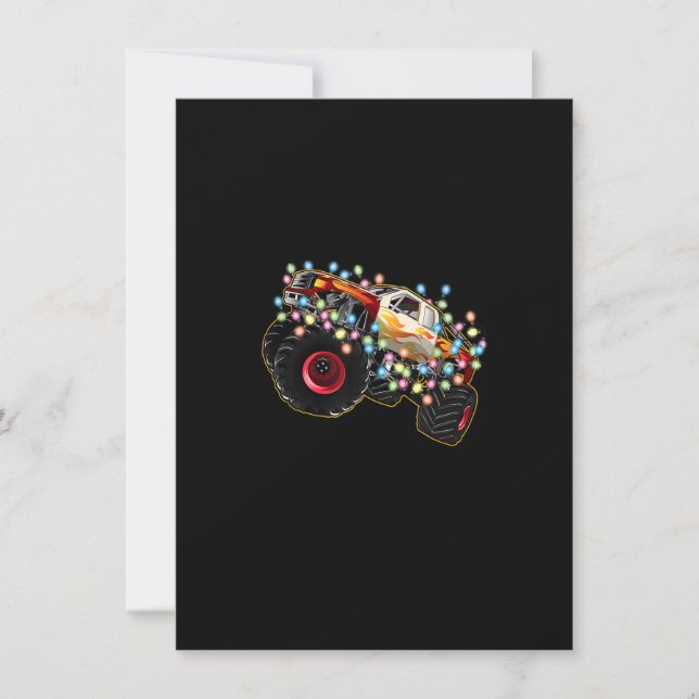 Convites Caminhão Monstro Incrível com Luzes de Natal (Frente)