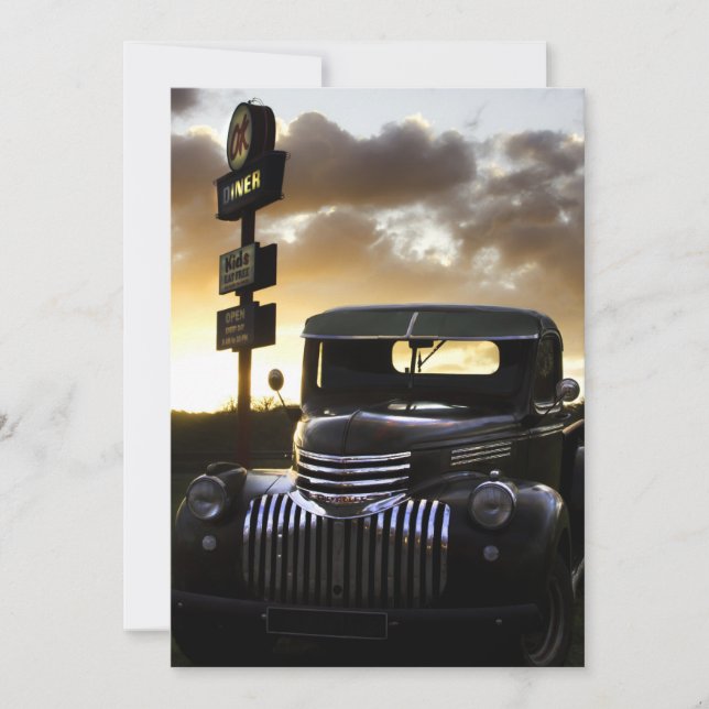 Convites Caminhão velho Chevy na Sunset (Frente)